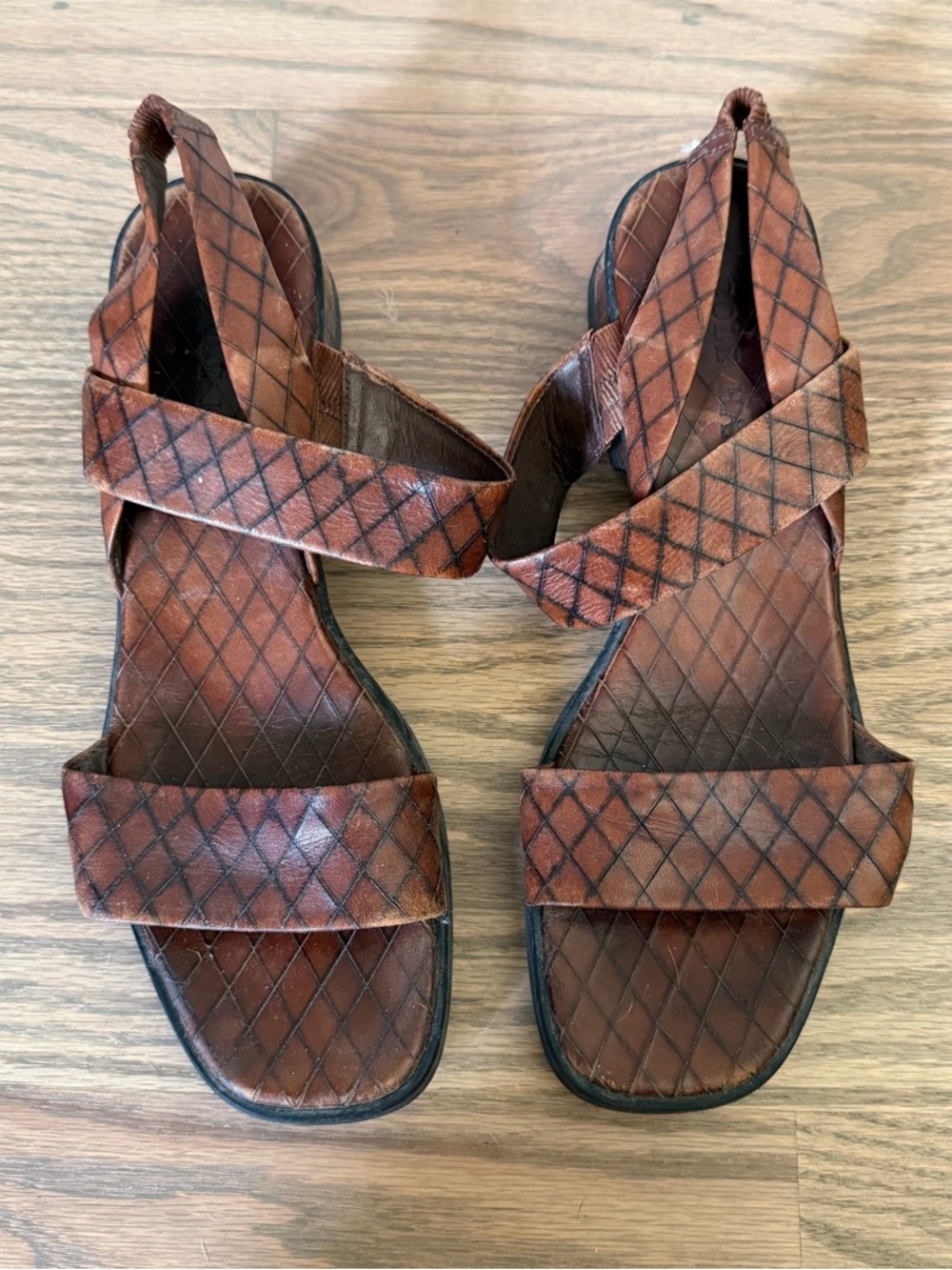 Vintage Cole Haan Brown Woven Leather Sandals